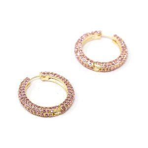 The Sis Kiss Darling Diva Rose Crystal Hoops